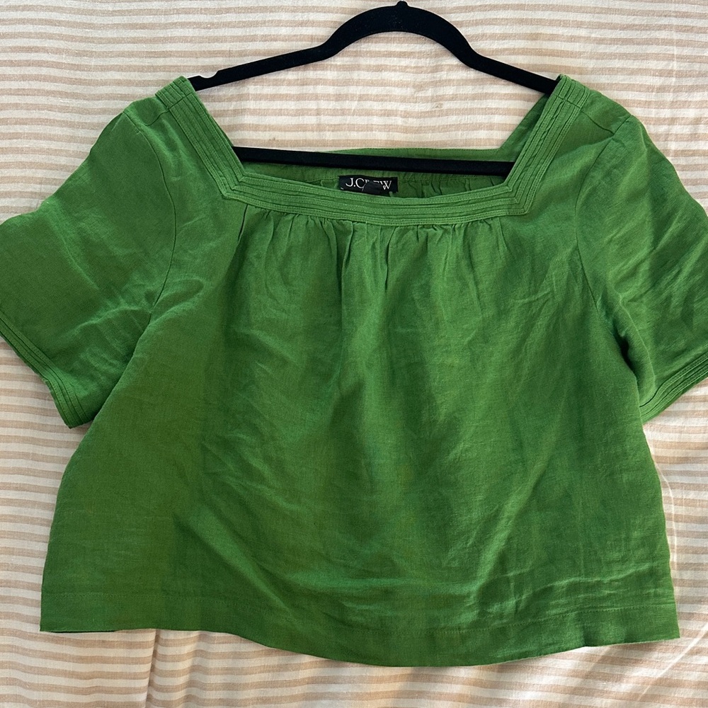 J. Crew Vibrant Green Blouse